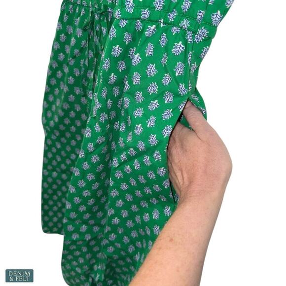 J.Crew Kelly Green Collared Short Sleeve Cotton Stretch Tie Waist Dress NEW - Picture 13 of 16